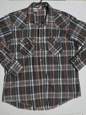Men’s Western-Style Long-Sleeve Plaid Shirt
